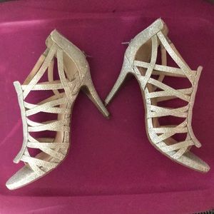 Silver sparkle heels